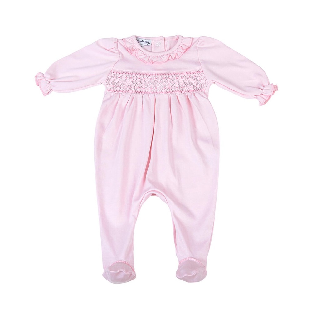 Adorable Pink Smocked Baby Footie
